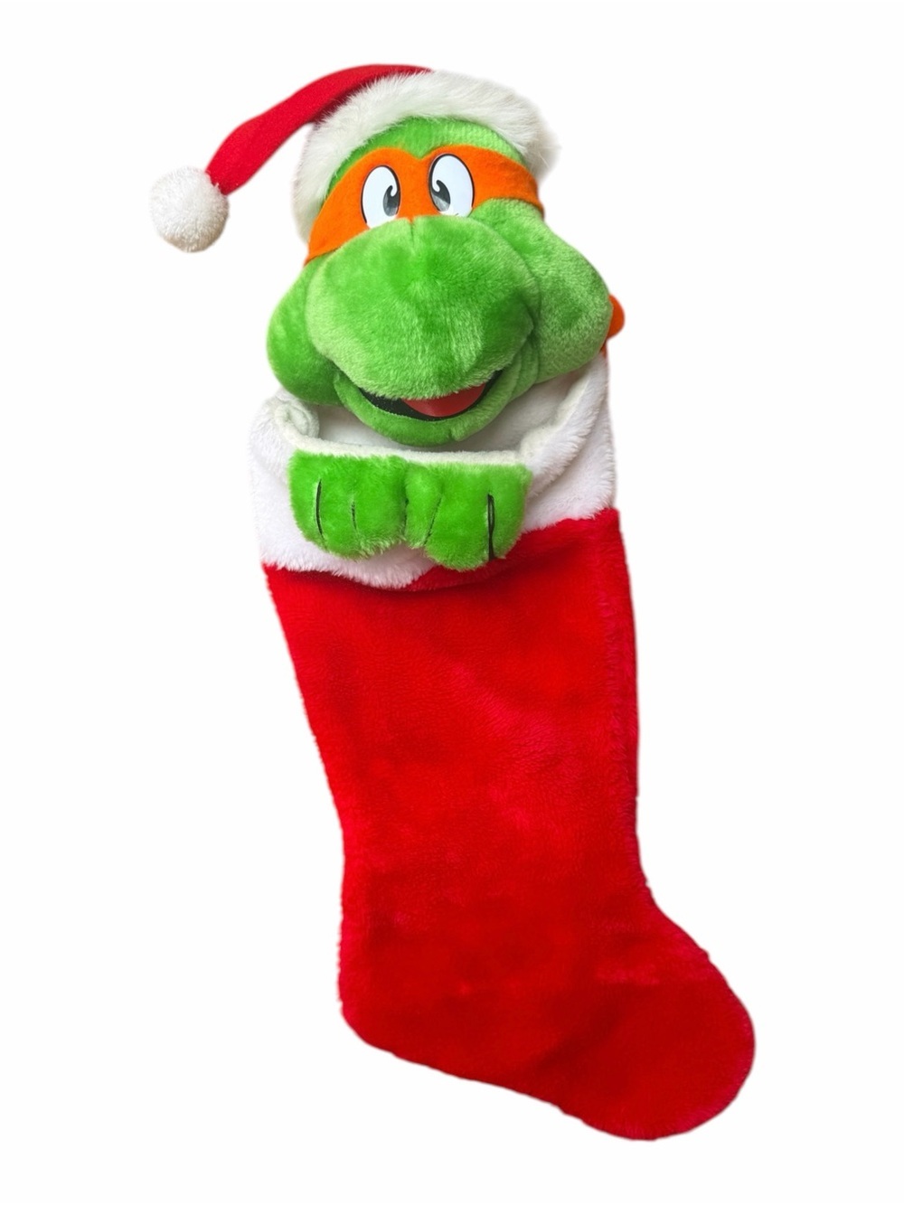 VTG ‘90s TMNT Teenage Mutant Ninja Turtles Michelangelo Christmas Stocking Plush